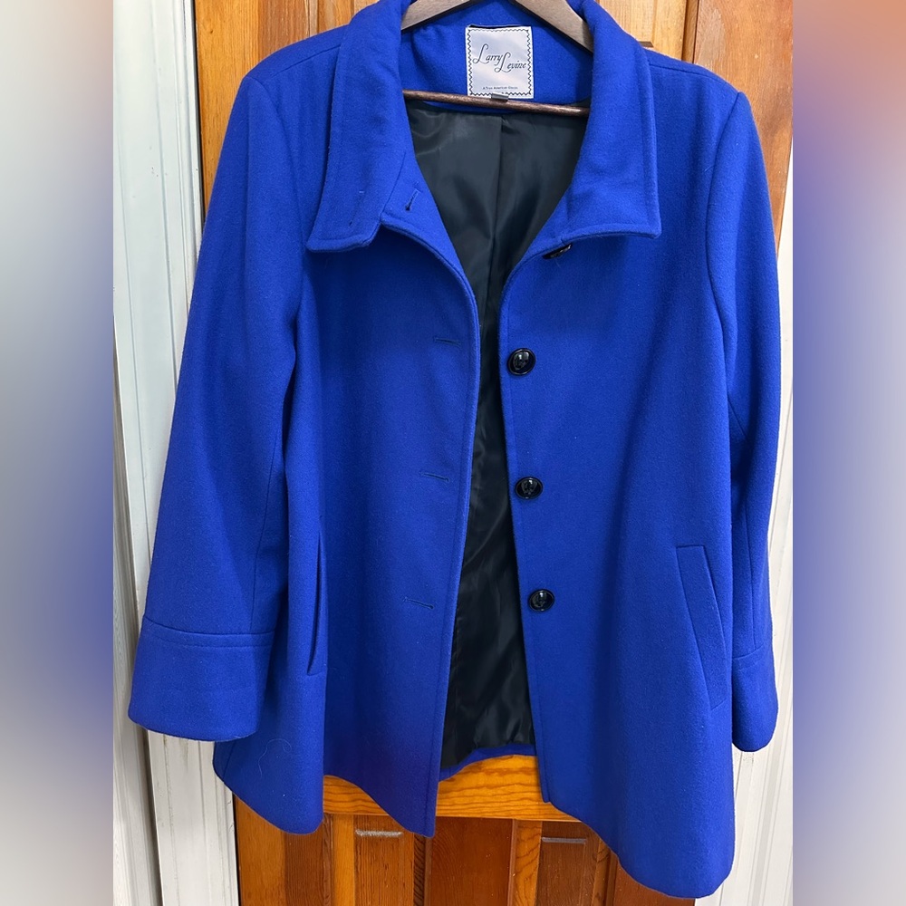 Larry Levine Vibrant Blue Pea Coat